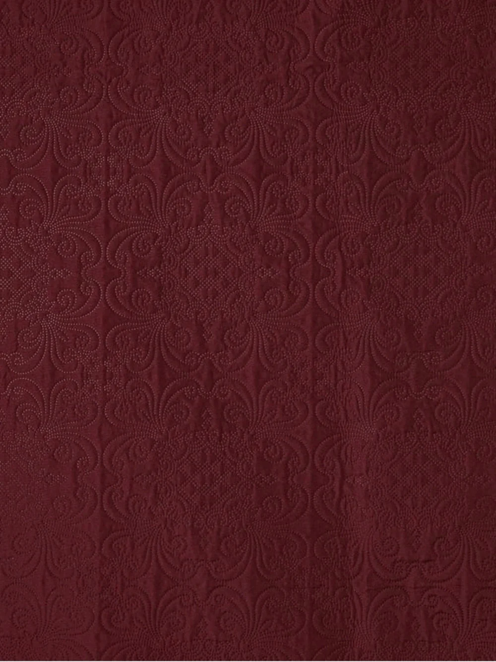 Queen 3 piece Quilted Bedspread Set in Deep Burgundy